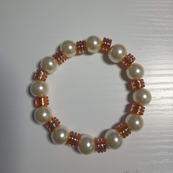 8" Chunky Bead Large Stretch Bracelet Fun Bright Colors Fits Plus Size Wrist - Picture 14 of 14